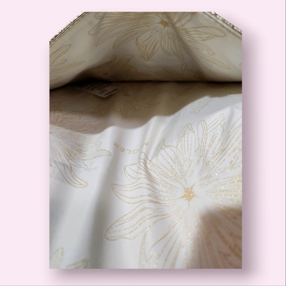 NWT Thierry Mugler Gold Metallic Vegan Pouch Clutch Envelope Purse Evening Bag - Picture 3 of 7